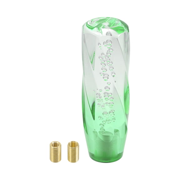 Unique Bargains Gear Shift Knob Acrylic Car for Automatic and Manual Vehicle with 2 Adapter Light Green Transparent 1Set