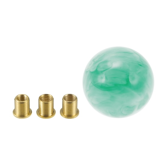Unique Bargains Gear Shift Knob Acrylic Round Ball for Automatic and Manual Vehicle with 3 Adapter Green White 1 Set
