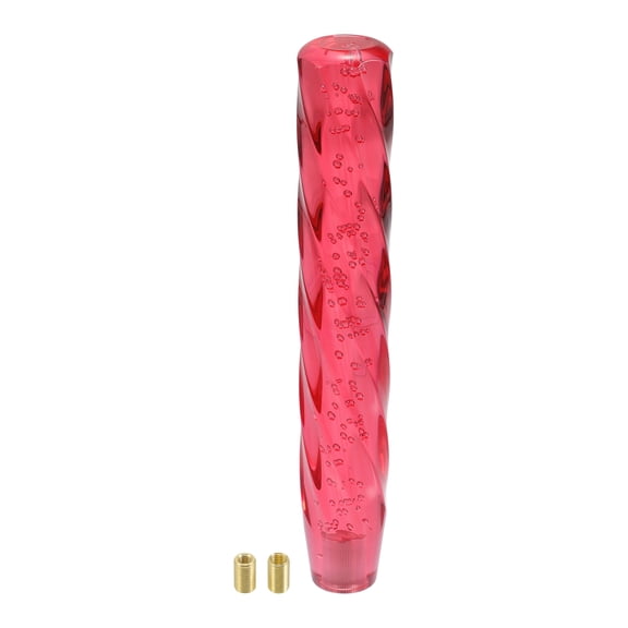 Unique Bargains Gear Shift Knob Acrylic for Automatic and Manual Transmission Vehicle with 2 Adapter Red 1 Set
