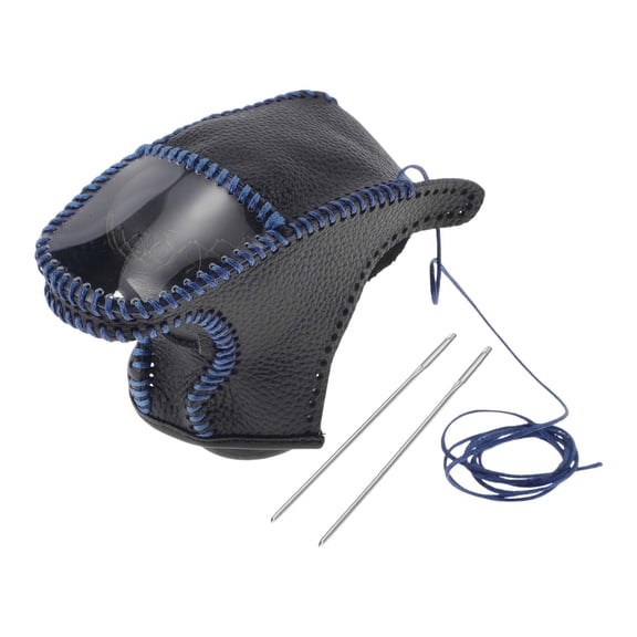 Unique Bargains Gear Shift Knob Cover Car Stick Shifting Handle Protector for Dodge Charger Challenger 2015-2023 Black Blue Faux Leather