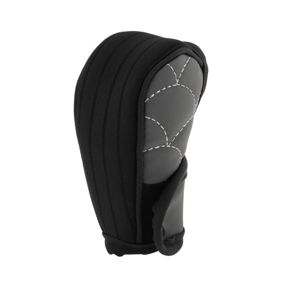 Unique Bargains Gear Shift Knob Cover Universal for Car SUV Truck RV Side-press Touch Fasteners Stick Shifting Handle Protector PU Polyester Gray