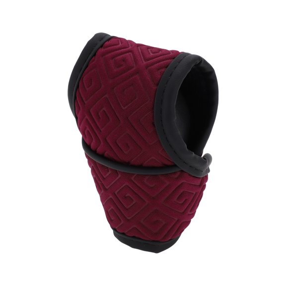 Unique Bargains Gear Shift Knob Cover Universal for Car SUV Truck RV T-Shaped Hook And Loop Stick Shifting Handle Protector PU Space Cotton Red