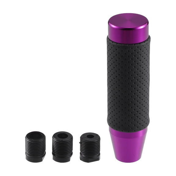 Unique Bargains Gear Shift Knob Punched Faux Leather Car for Automatic and Manual Vehicle with 3 Adapter Purple 1 Set