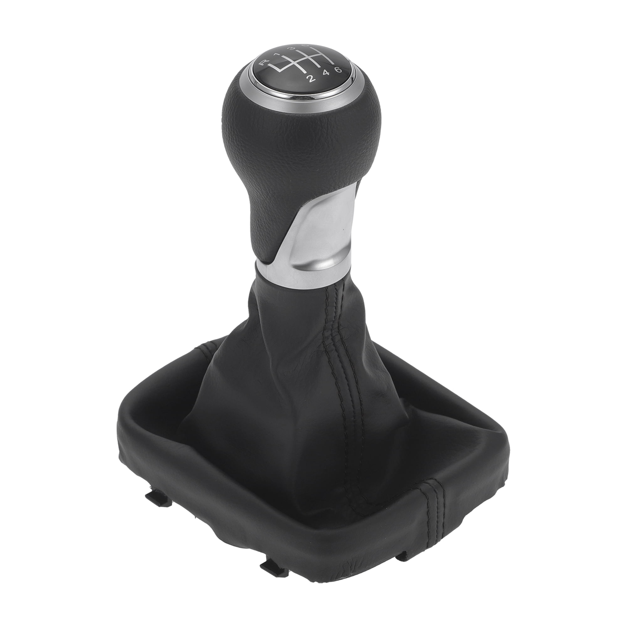Unique Bargains Gear Shift Knob with Cover 6 Speed Manual Stick Shifter for Audi A3 8P 03-13 Faux Leather Matte Black