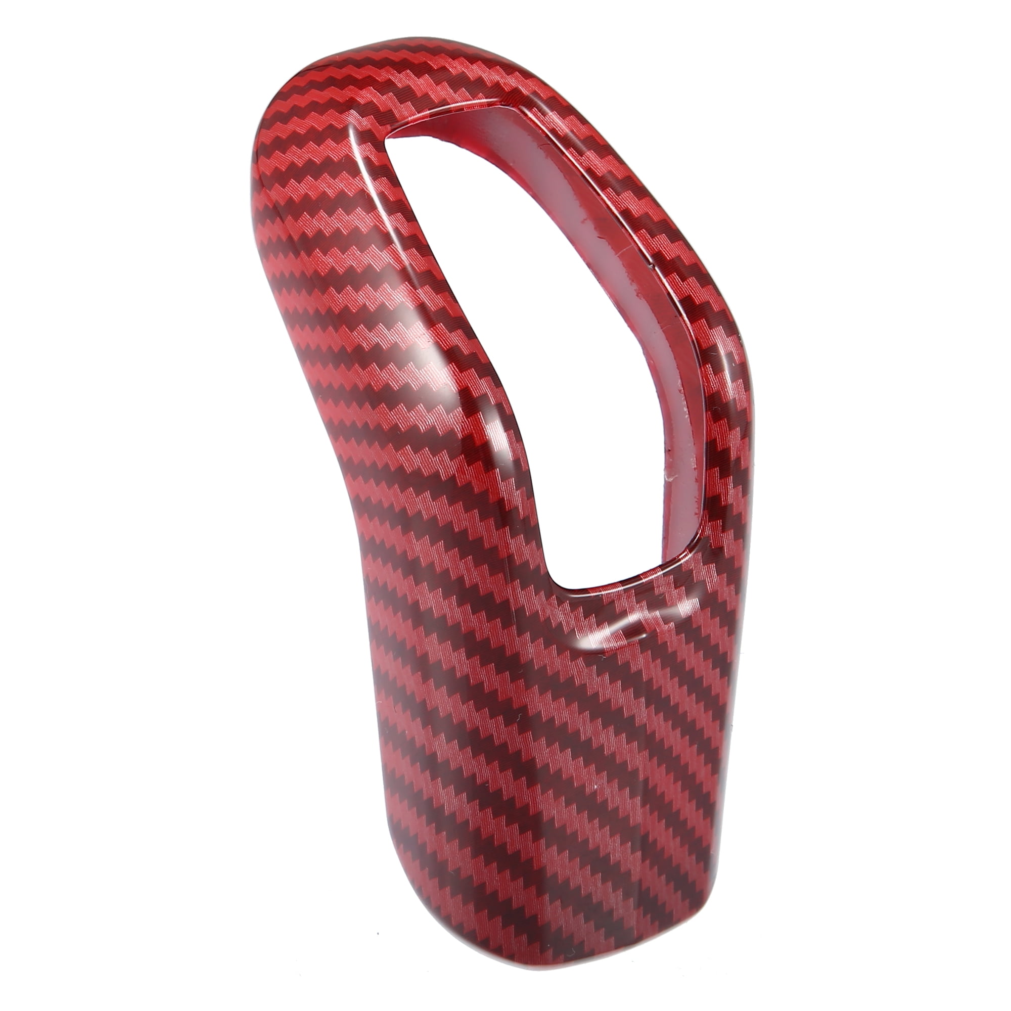 Unique Bargains Gear Shift Lever Cover Knob Trim for Land Rover Range Rover Sport 2014-2017 Carbon Fiber Pattern Red