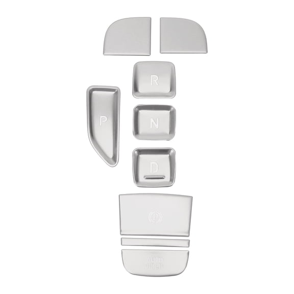 Unique Bargains Gear Shift Panel Button Handbrake Parking Brake Sticker for Hyundai Tucson 2022 2023 Hybrid Models Console Interior Trim P AUTO HOLD Button 1 Set Silver Tone