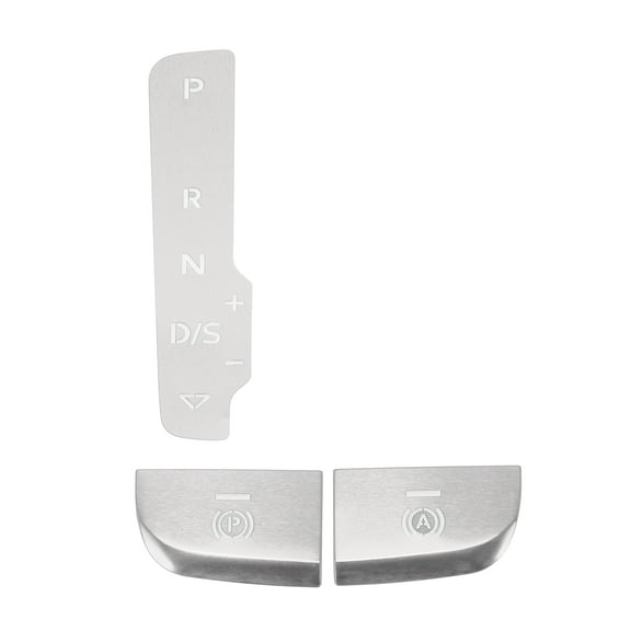Unique Bargains Gear Shift Panel Handbrake Parking Brake Button Sticker for Audi A3 S3 2014-2020 Console Interior Trim P A Button 1 Set Silver Tone
