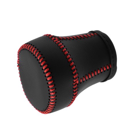 Unique Bargains Gear Shifting Knob Cover Automatic Transmission Lever Trim for Audi Q3 2013-2018 Faux Leather Black Red