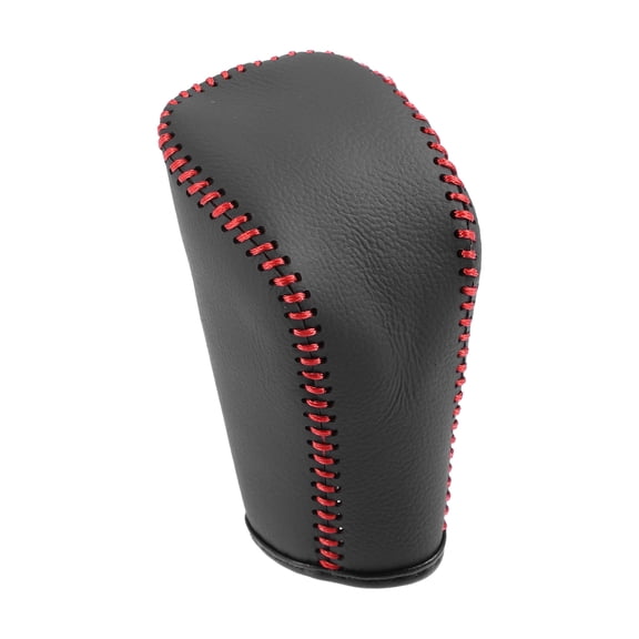 Unique Bargains Gear Shifting Knob Cover Automatic Transmission Lever Trim for Hyundai Sonata 2009 PU Leather Black Red