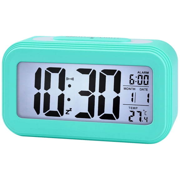 Unique Bargains Gentle Wake-Up Sound Alarm Clock Turquoise 5.3"L x 1.8"W x 3.0"H