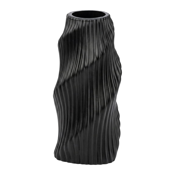 Unique Bargains Unbreakable Plastic Geometric Flower Vase for Modern Home Decor Black 3.6"L x 3.6"W x 8.1"H