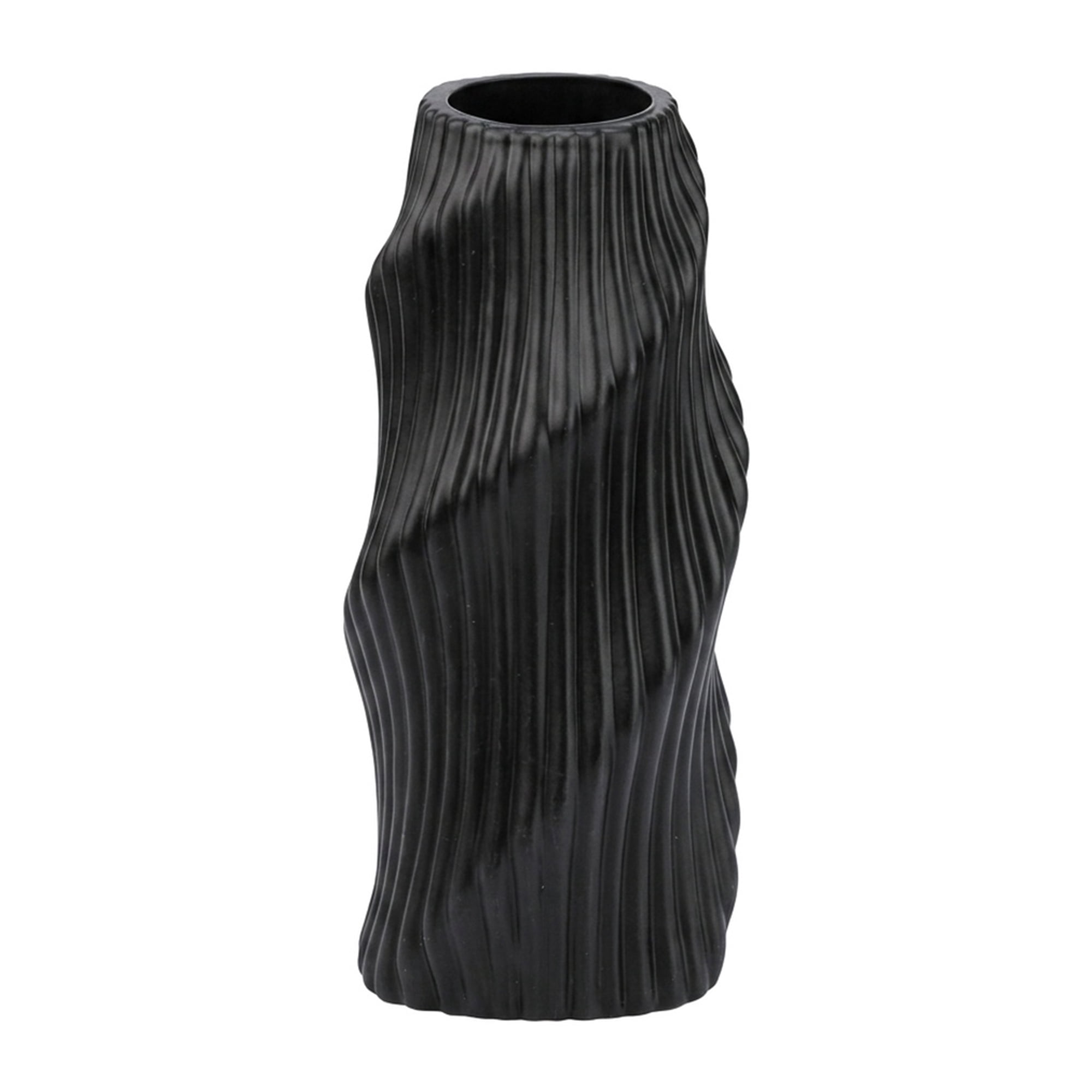 Unique Bargains Unbreakable Plastic Geometric Flower Vase  Black 4.2"L x 4.2"W x 8.1"H