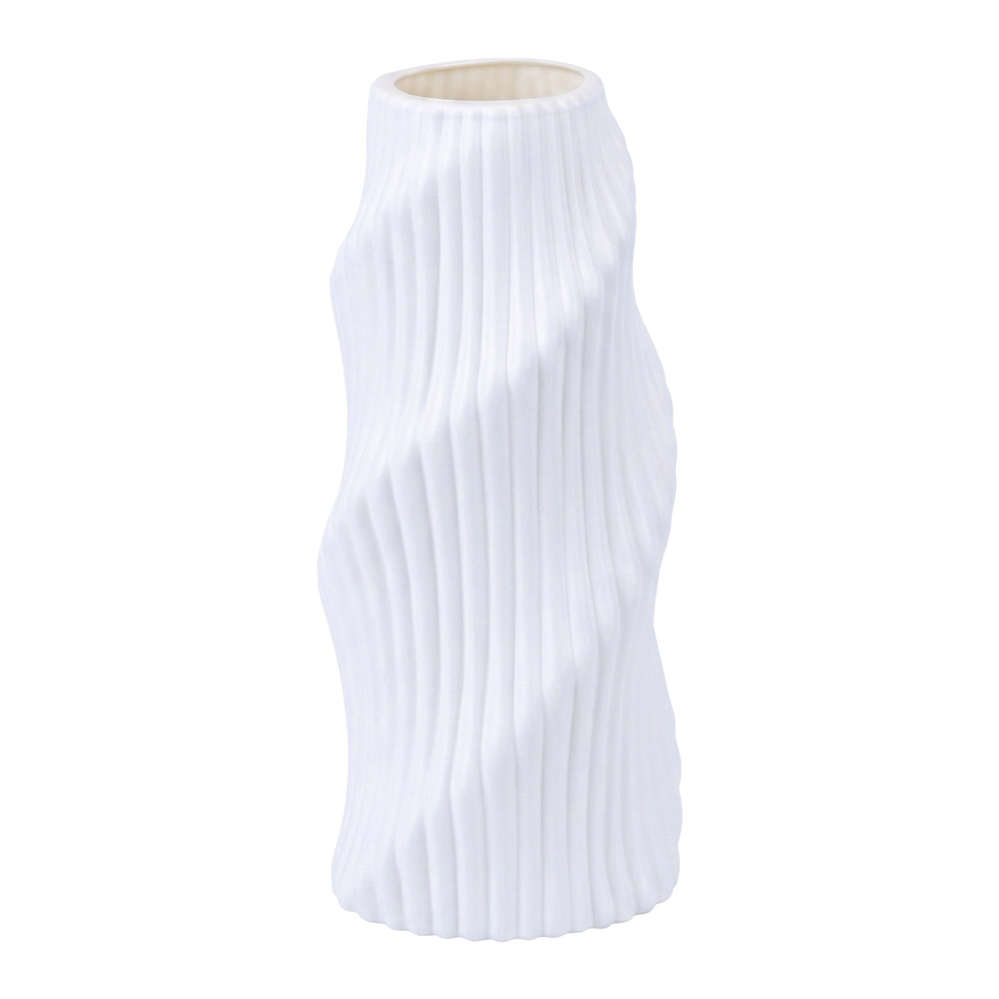Unique Bargains Unbreakable Plastic Geometric Flower Vase for Modern Home Decor White 4.2"L x 4.2"W x 8.1"H