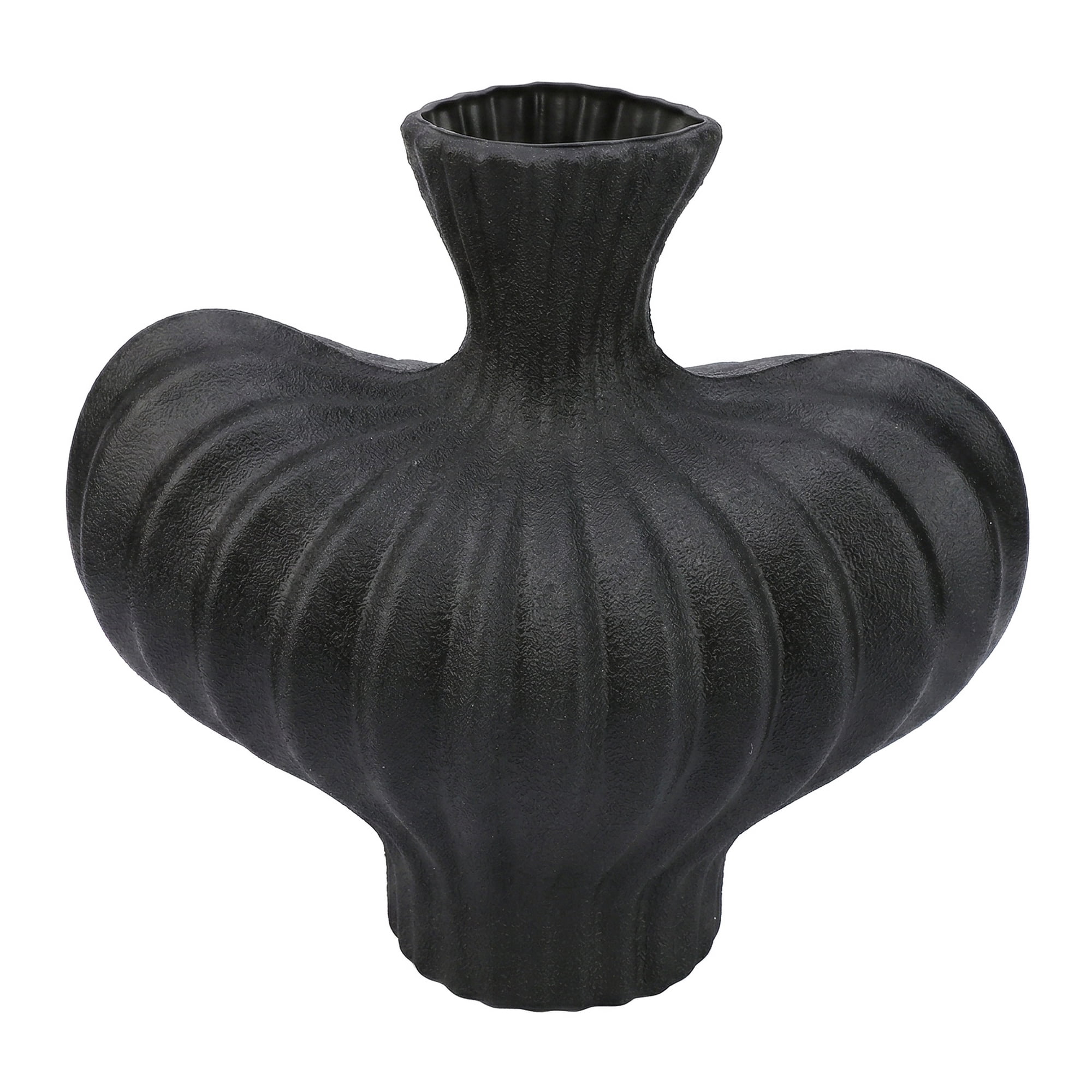 Unique Bargains Geometric Composite Plastic Flower Vase Black 10"L x 10"W x 9.3"H