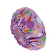 thumbnail image 1 of Unique Bargains Geometric Double Layer Shower Cap 1 Pc Purple, 1 of 5