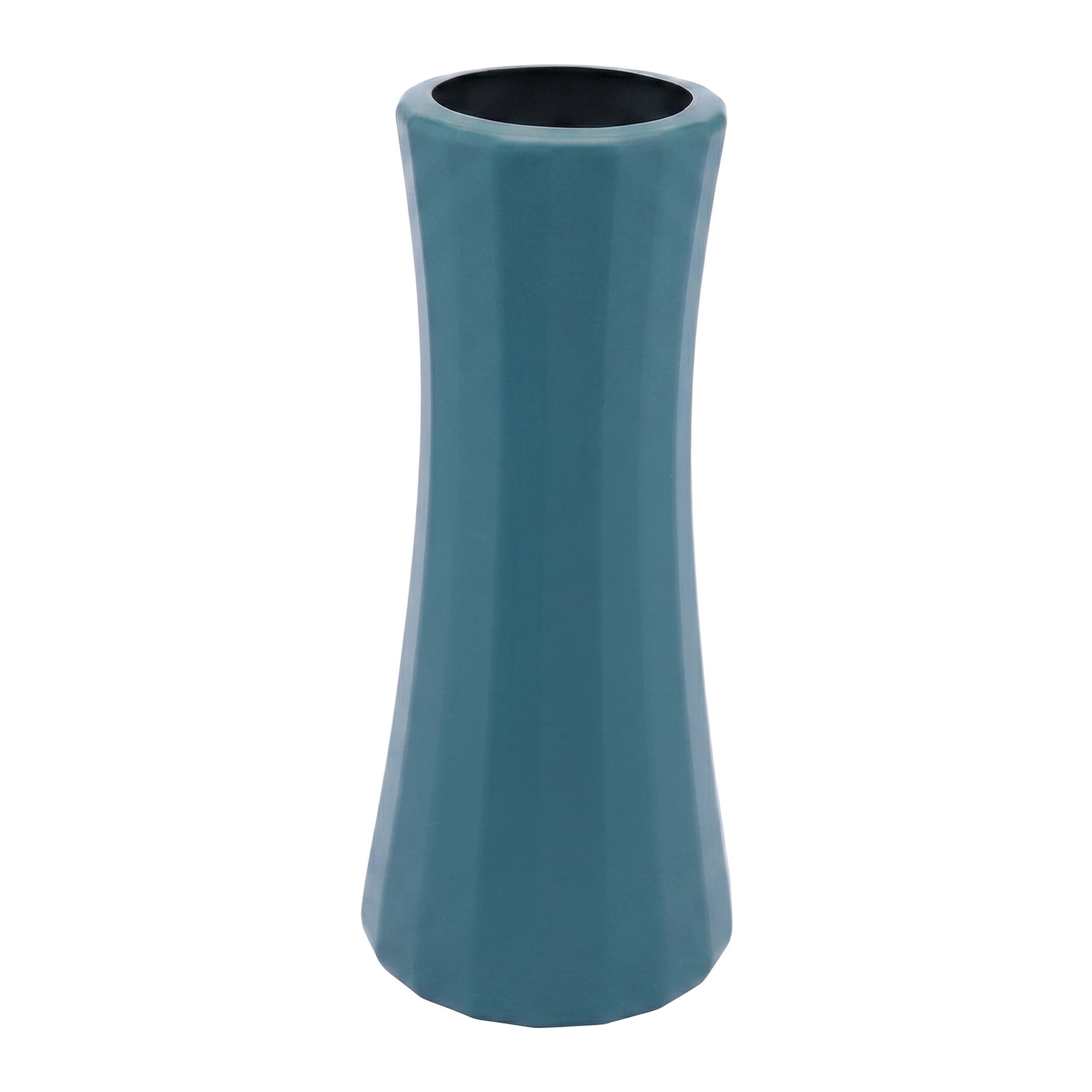 Unique Bargains Modern Geometric Minimalist Decorative Centerpiece Flower Vase Blue 3.5"x3.5"x8.3"