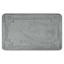 Unique Bargains Geometric Pattern Bath Mat Non-Slip Back Washable Bath Rug Grey 20" x 32"