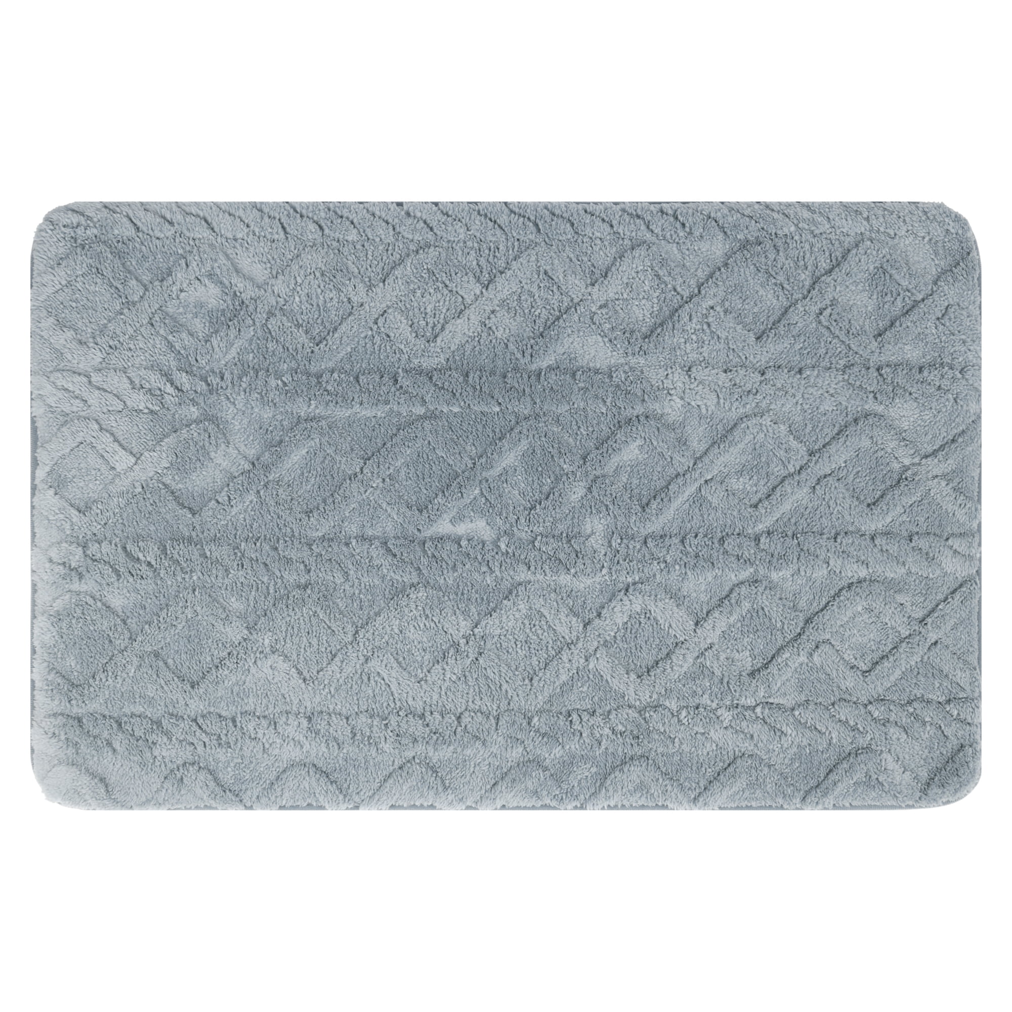 Unique Bargains Geometric Pattern Bath Mat Soft Non-Slip Bath Floor Rugs Grey 20" x 32"