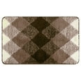 thumbnail image 1 of Unique Bargains Geometric Pattern Bathroom Rug Mat Soft Absorbent Bath Mat Non-Slip Carpet Brown 20" x 32", 1 of 6