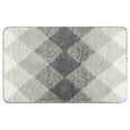 thumbnail image 1 of Unique Bargains Geometric Pattern Bathroom Rug Mat Soft Absorbent Bath Mat Non-Slip Carpet Grey 16" x 24", 1 of 6