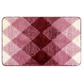 thumbnail image 1 of Unique Bargains Geometric Pattern Bathroom Rug Mat Soft Absorbent Bath Mat Non-Slip Carpet Red 16" x 24", 1 of 6