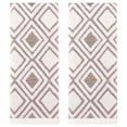 thumbnail image 1 of Unique Bargains Geometric Pattern Cotton Decorative Hand Towels Beige 2-Piece, 1 of 4