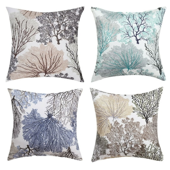 Unique Bargains Geometric Patterns Decorative Pillow Covers #2 18" x 18" 4 Pack