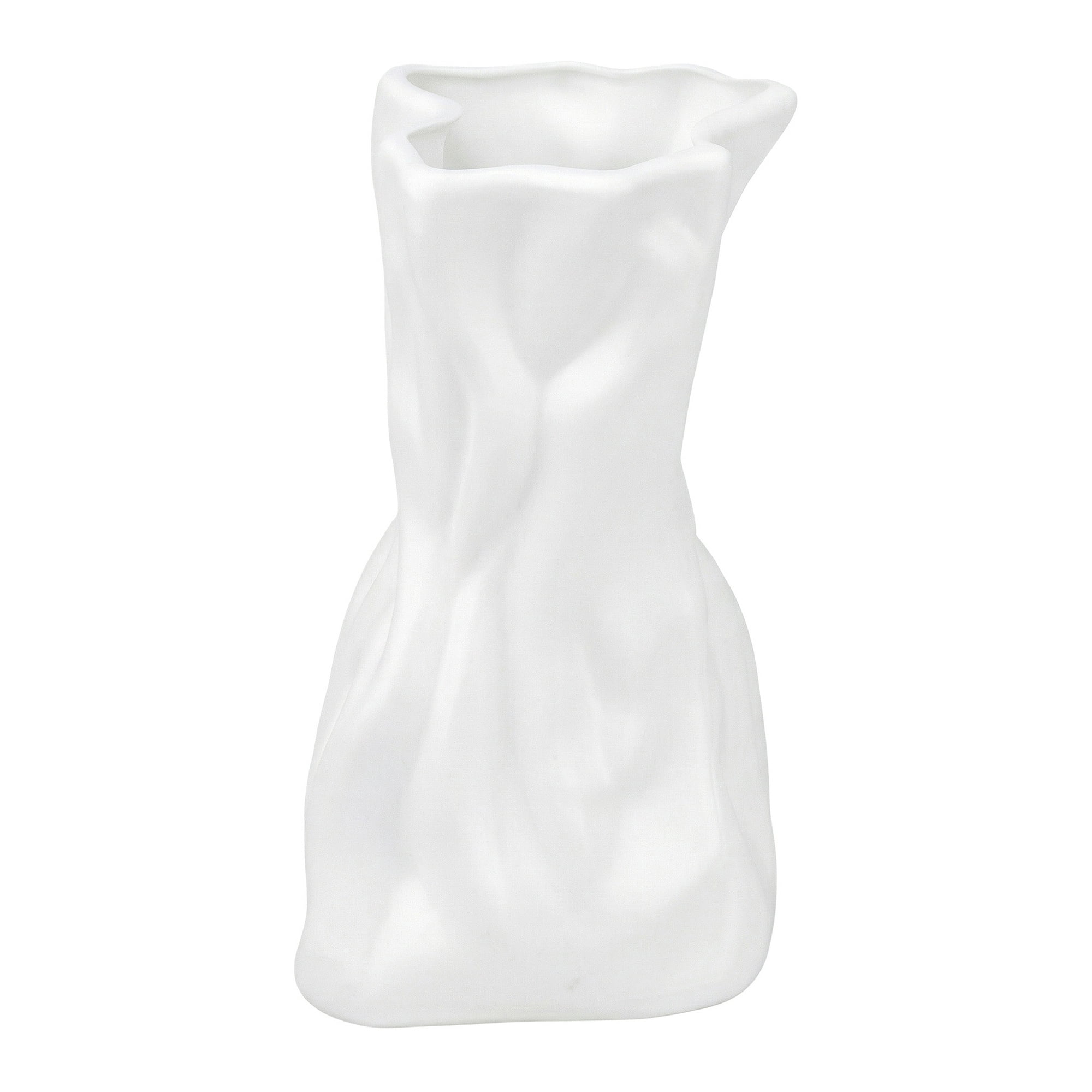 Unique Bargains Geometric Plastic Container Flower Vase White 4.3" x 3.2" x 7.9"