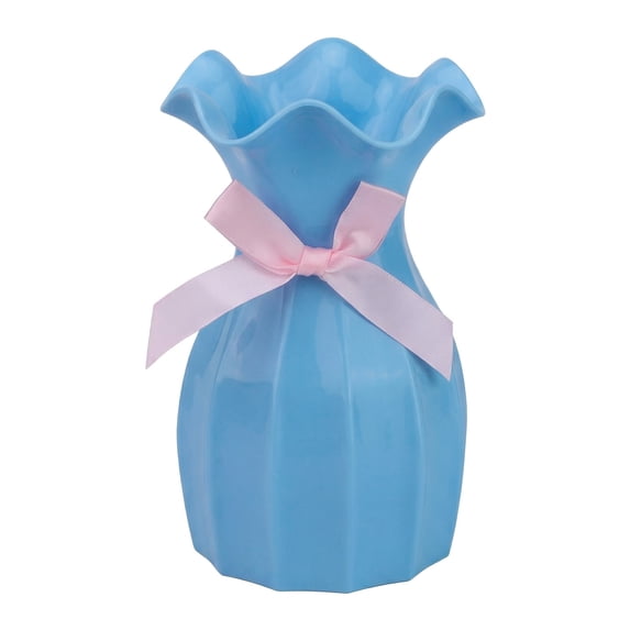 Unique Bargains Geometric Plastic Modern Unbreakable Bud Vase Blue 4.1" x 4.1" x 6.3"