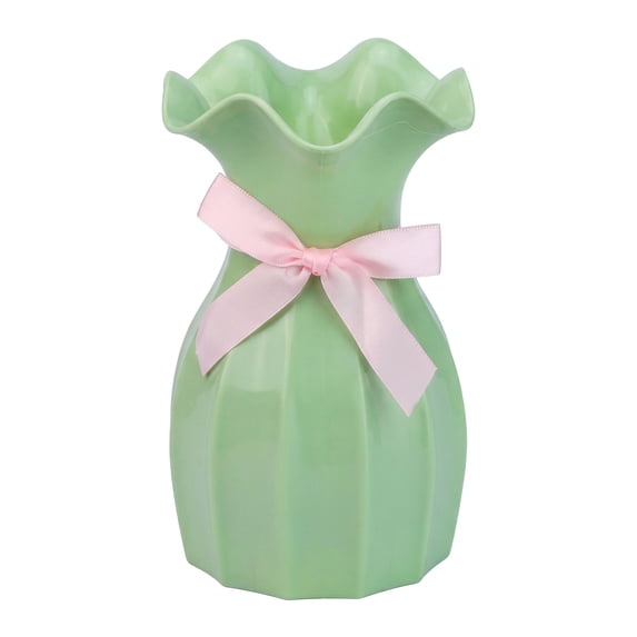 Unique Bargains Geometric Plastic Modern Unbreakable Bud Vase Green 4.1" x 4.1" x 6.3"