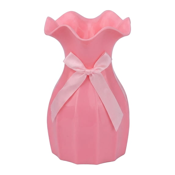Unique Bargains Geometric Plastic Modern Unbreakable Bud Vase Pink 4.1" x 4.1" x 6.3"
