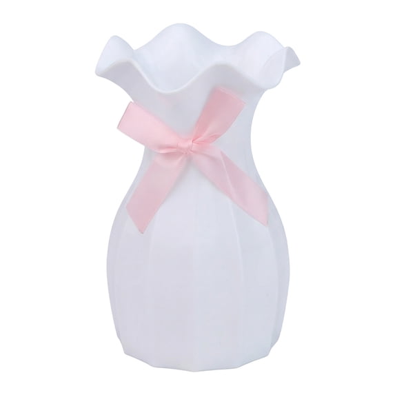 Unique Bargains Geometric Plastic Modern Unbreakable Bud Vase White 4.1" x 4.1" x 6.3"