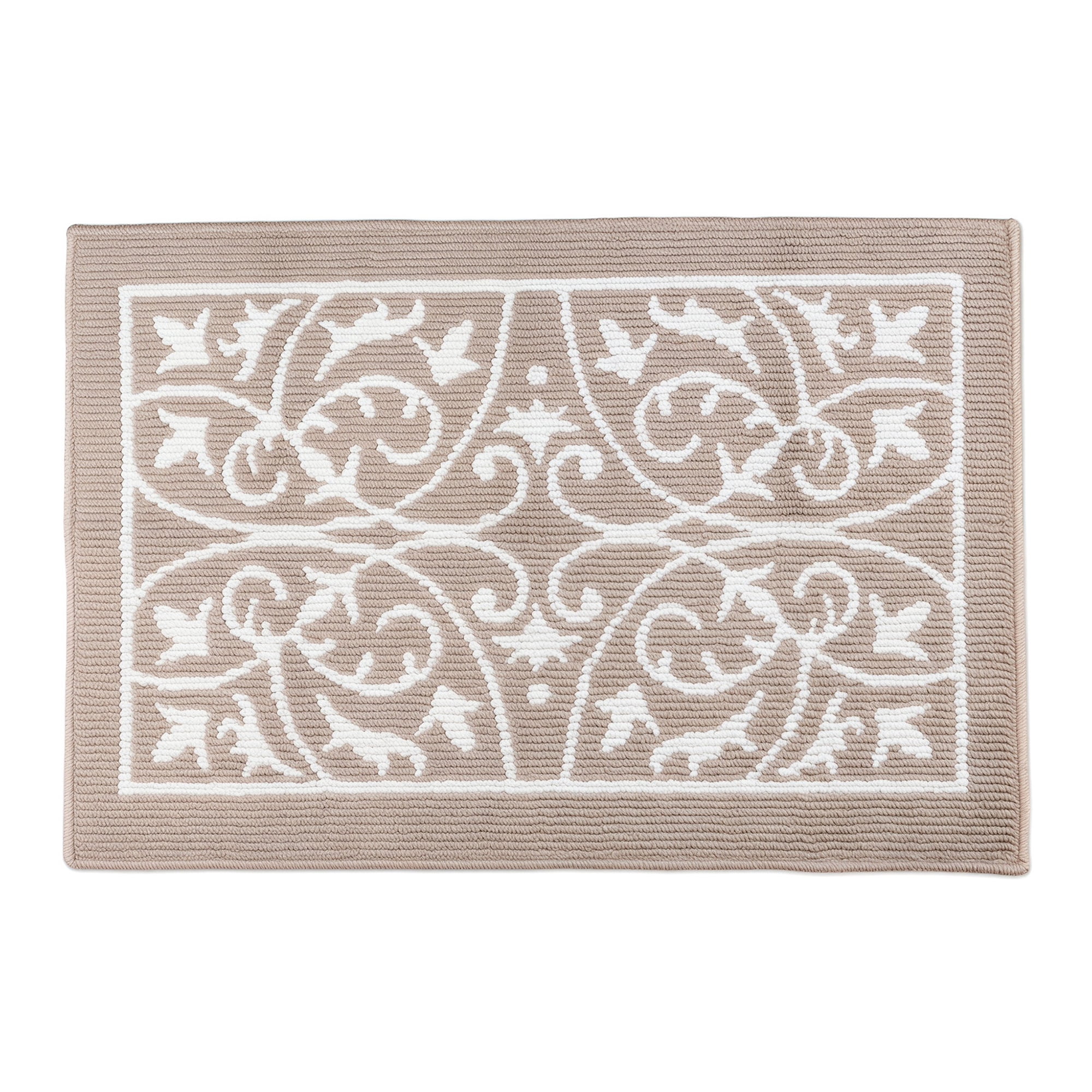 Unique Bargains Geometric Polypropylene Non Slip Waterproof Doormat Brown 32" x 20"