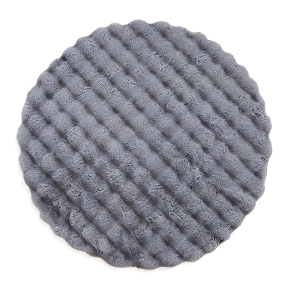 Unique Bargains Modern Geometric Round Area Rug Soft Shaggy Circle Carpet 20" x 20" Gray