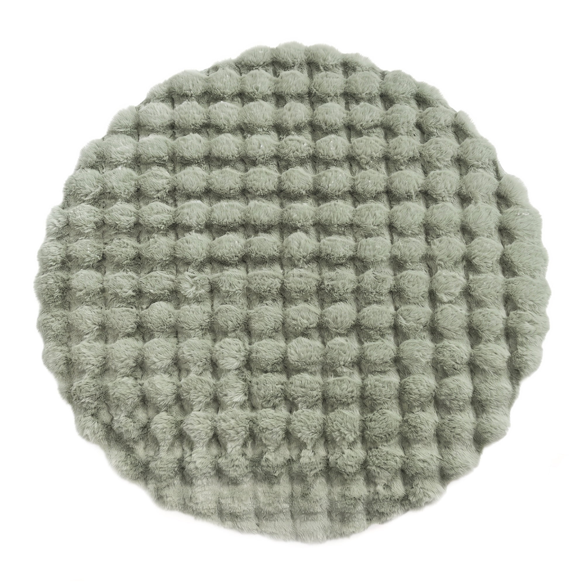 Unique Bargains Modern Geometric Round Area Rug Soft Shaggy Circle Carpet 24" x 24" Green