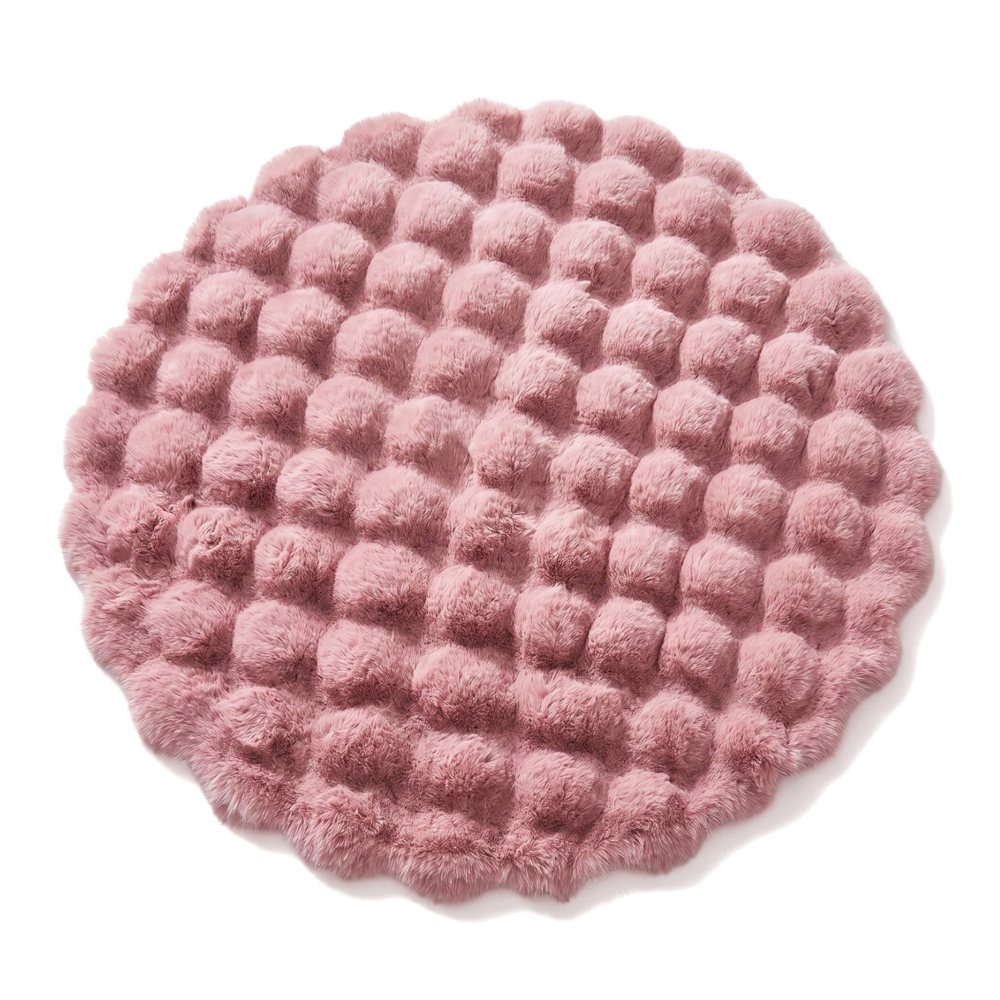 Unique Bargains Modern Geometric Round Area Rug Soft Shaggy Circle Carpet 28" x 28" Pink