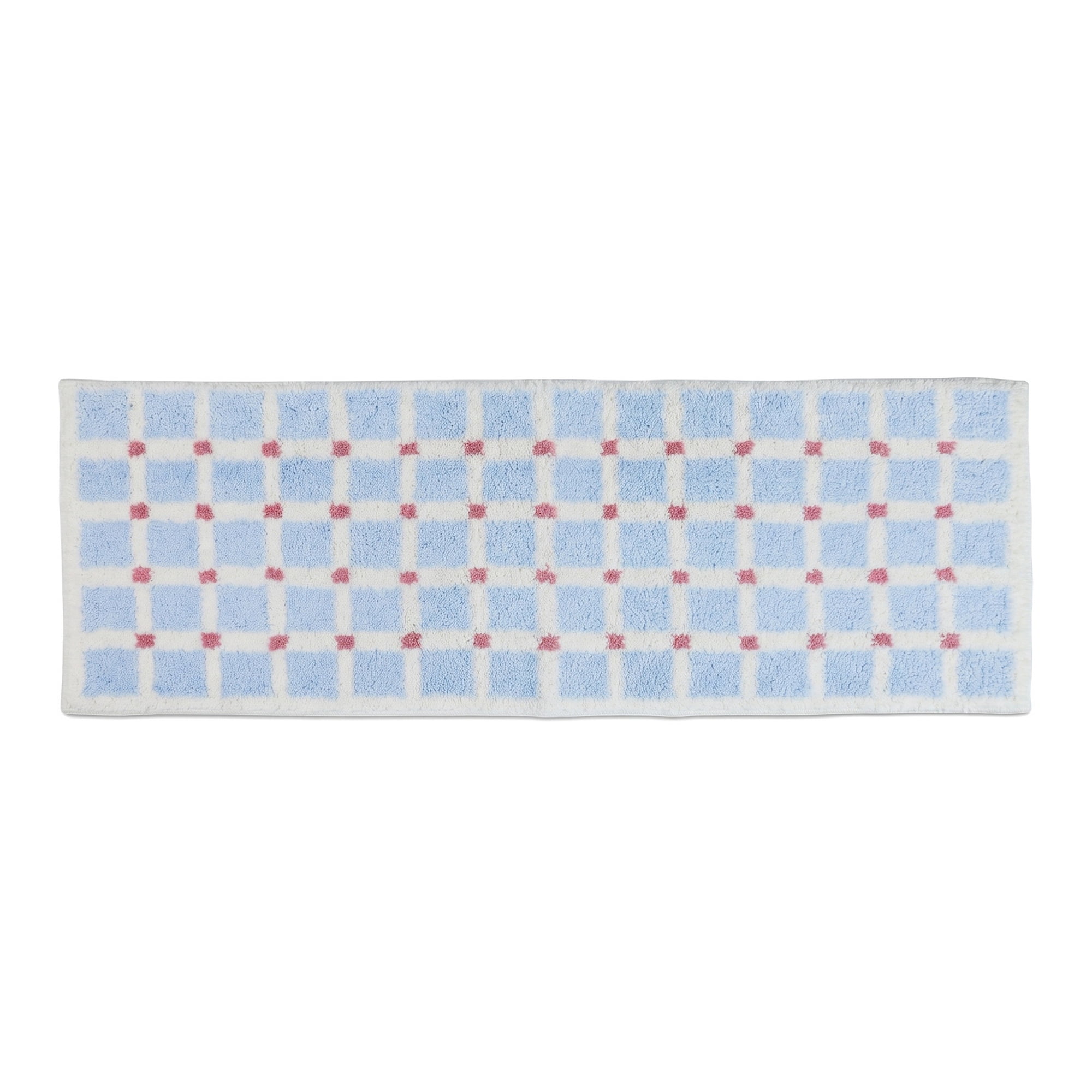 Unique Bargains Geometric Runner Rug Shaggy Bedside Non-Slip Hallway Carpet Dark Blue
