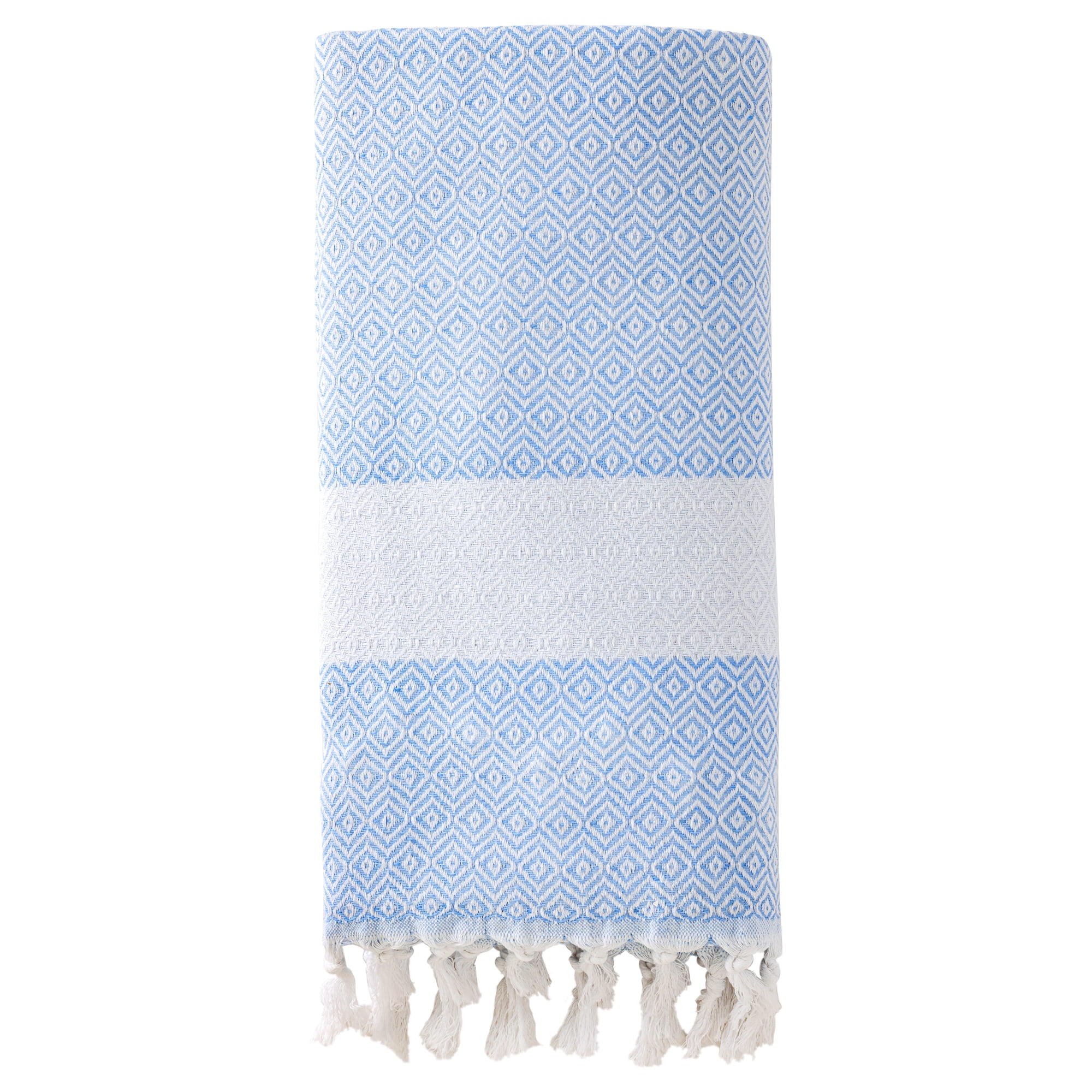 Unique Bargains Geometric Sandproof Quick Dry Turkish Beach Towel Mint Green 71" x 40"