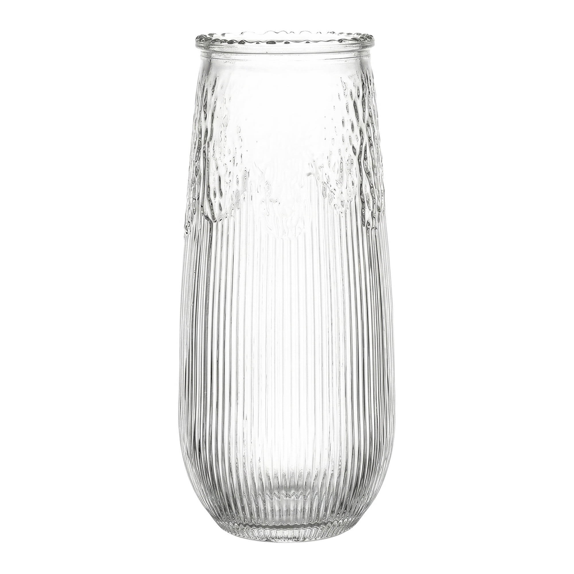 Unique Bargains Geometric Simple Large Glass Flower Vase Clear 2.6"L x 2.6"W x 7.9"H
