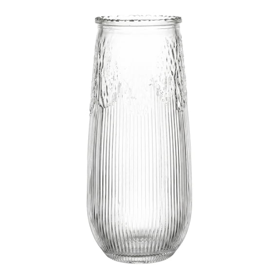 Unique Bargains Geometric Simple Large Glass Flower Vase Clear 2.6"L x 2.6"W x 7.9"H