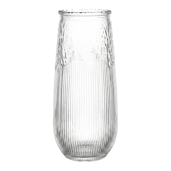 Unique Bargains Geometric Simple Large Glass Flower Vase Clear 2.6"L x 2.6"W x 7.9"H