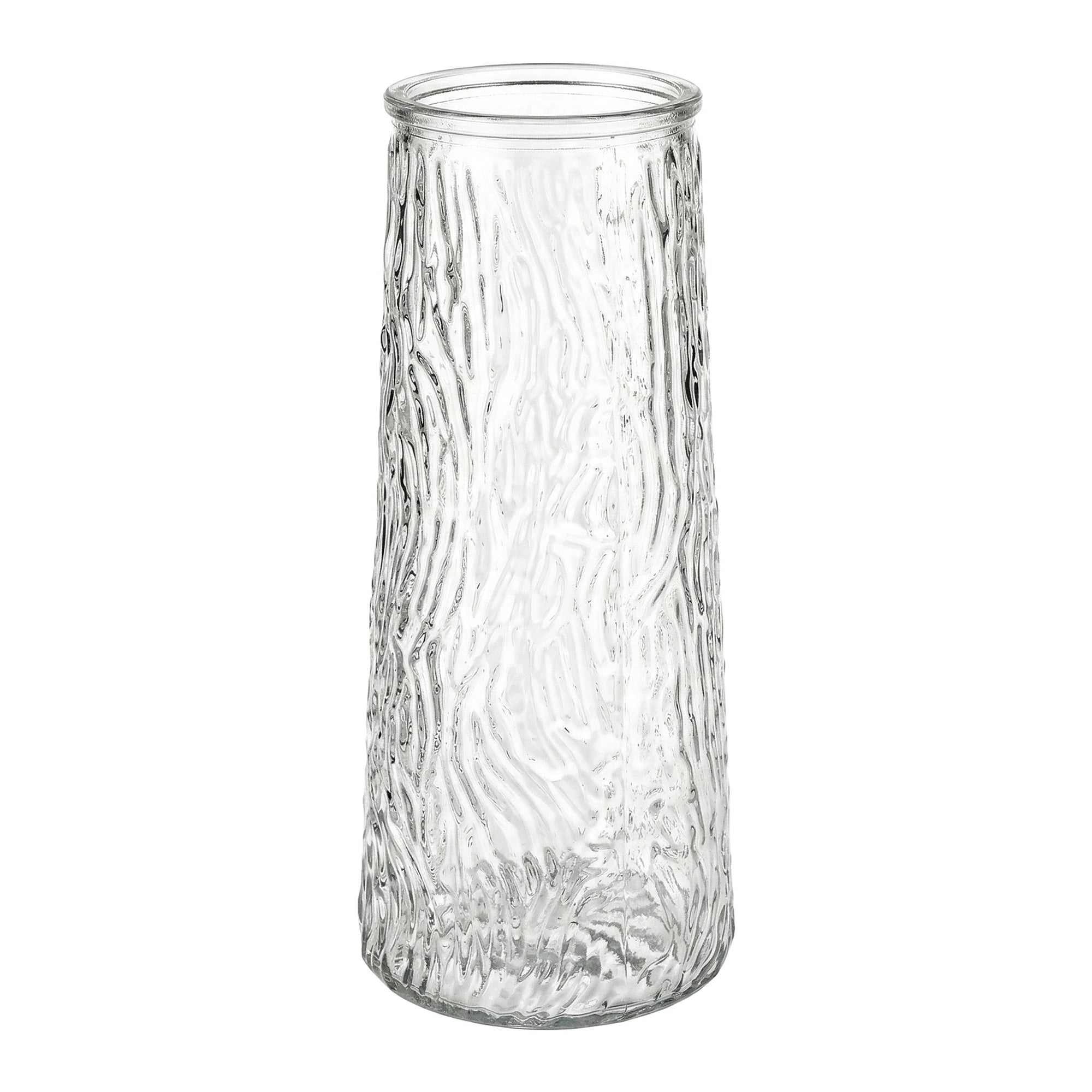 Unique Bargains Geometric Simple Large Glass Flower Vase Clear 3.5"L x 3.5"W x 7.9"H