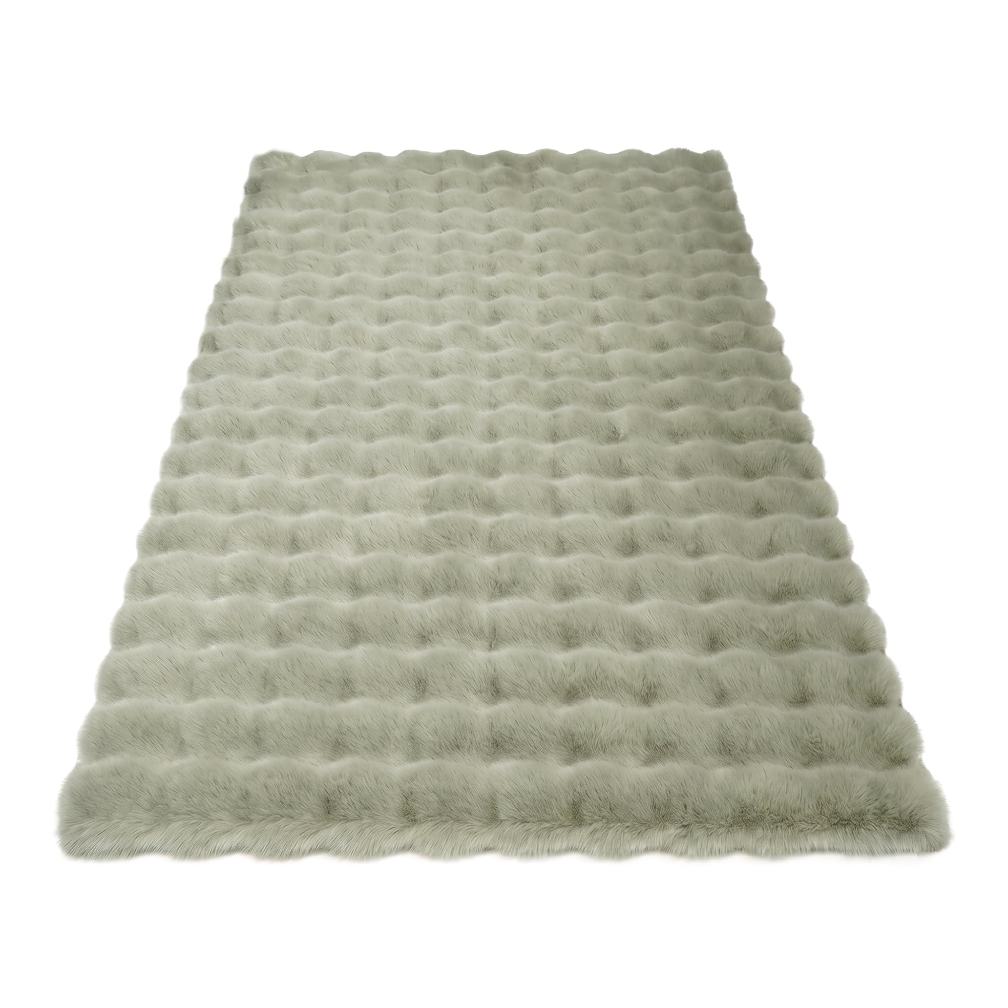 Unique Bargains Geometric Absorbent Shaggy Area Rug Non-Slip Plush Carpet 35" x 24" Green