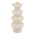 thumbnail image 1 of Unique Bargains Modern Geometric Tiered Ceramic Sculptural Flower Vase Beige 3.9"L x 3.9"W x 8.3"H, 1 of 5