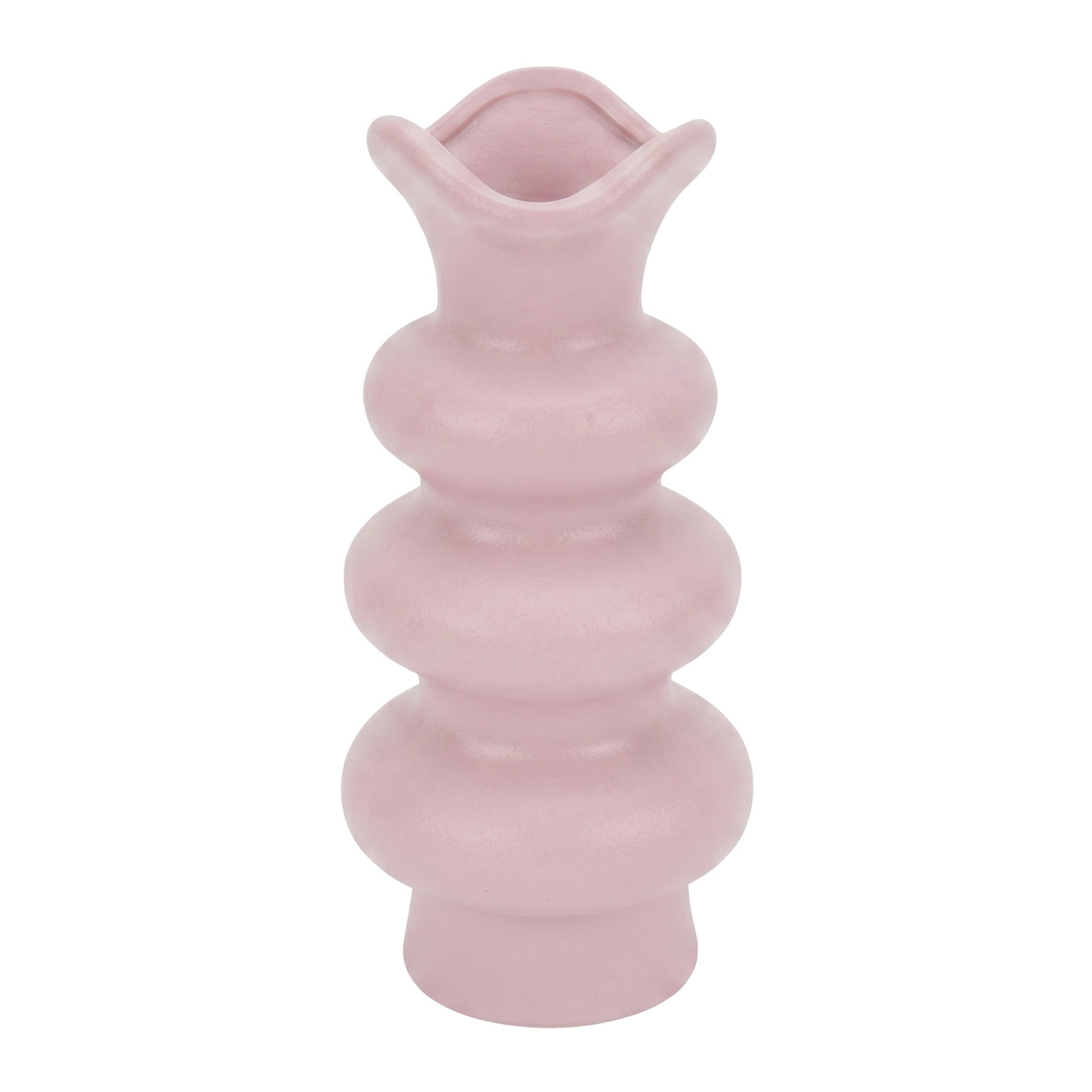 Unique Bargains Geometric Tiered Ceramic Sculptural Flower Vase Purple 3.9"x 3.9"x 8.3"