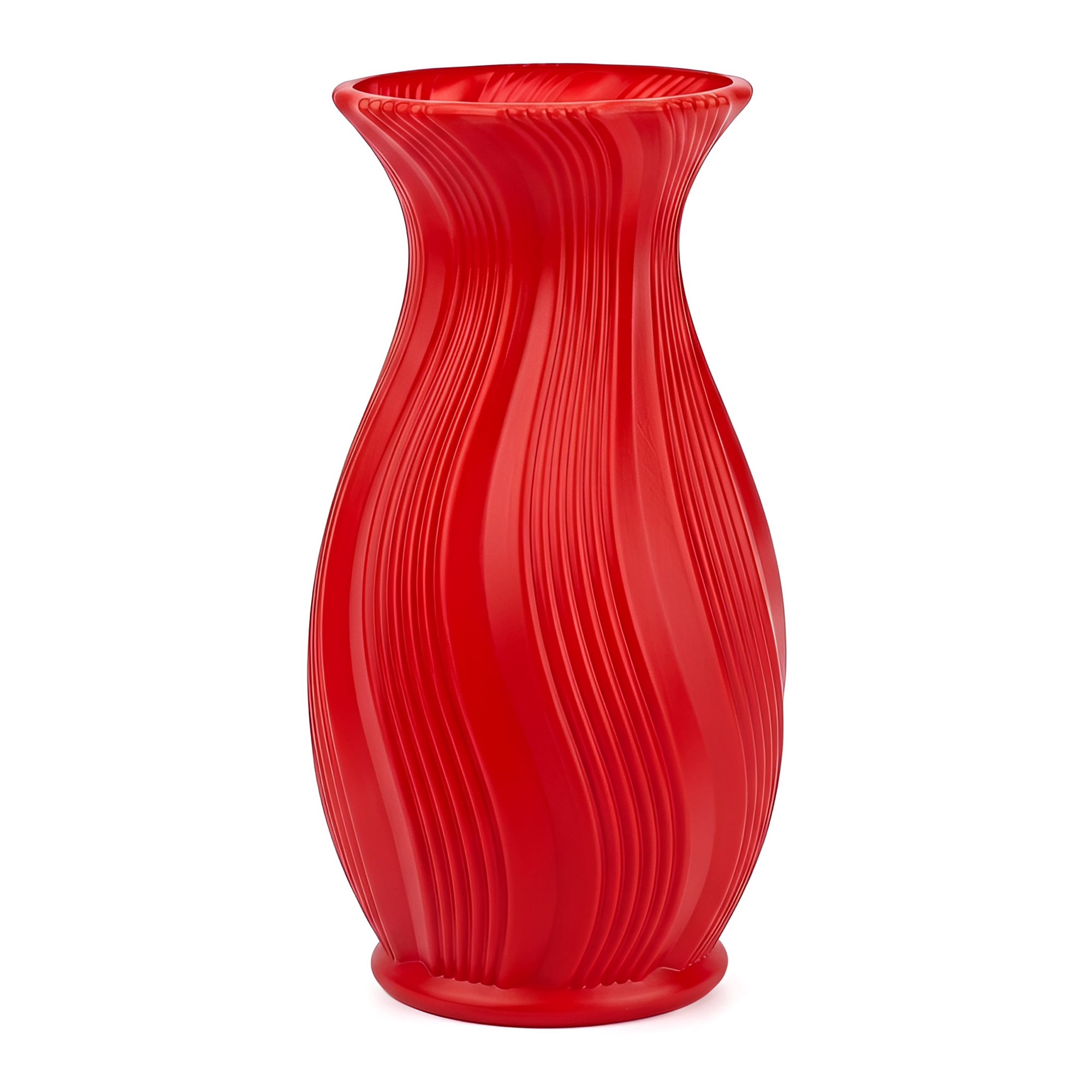 Unique Bargains Geometric Unbreakable Plastic Flower Vase Red 4.7"L x 4.7"W x 8.9"H