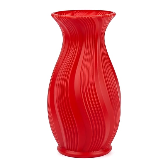 Unique Bargains Geometric Unbreakable Plastic Flower Vase Red 4.7"L x 4.7"W x 8.9"H