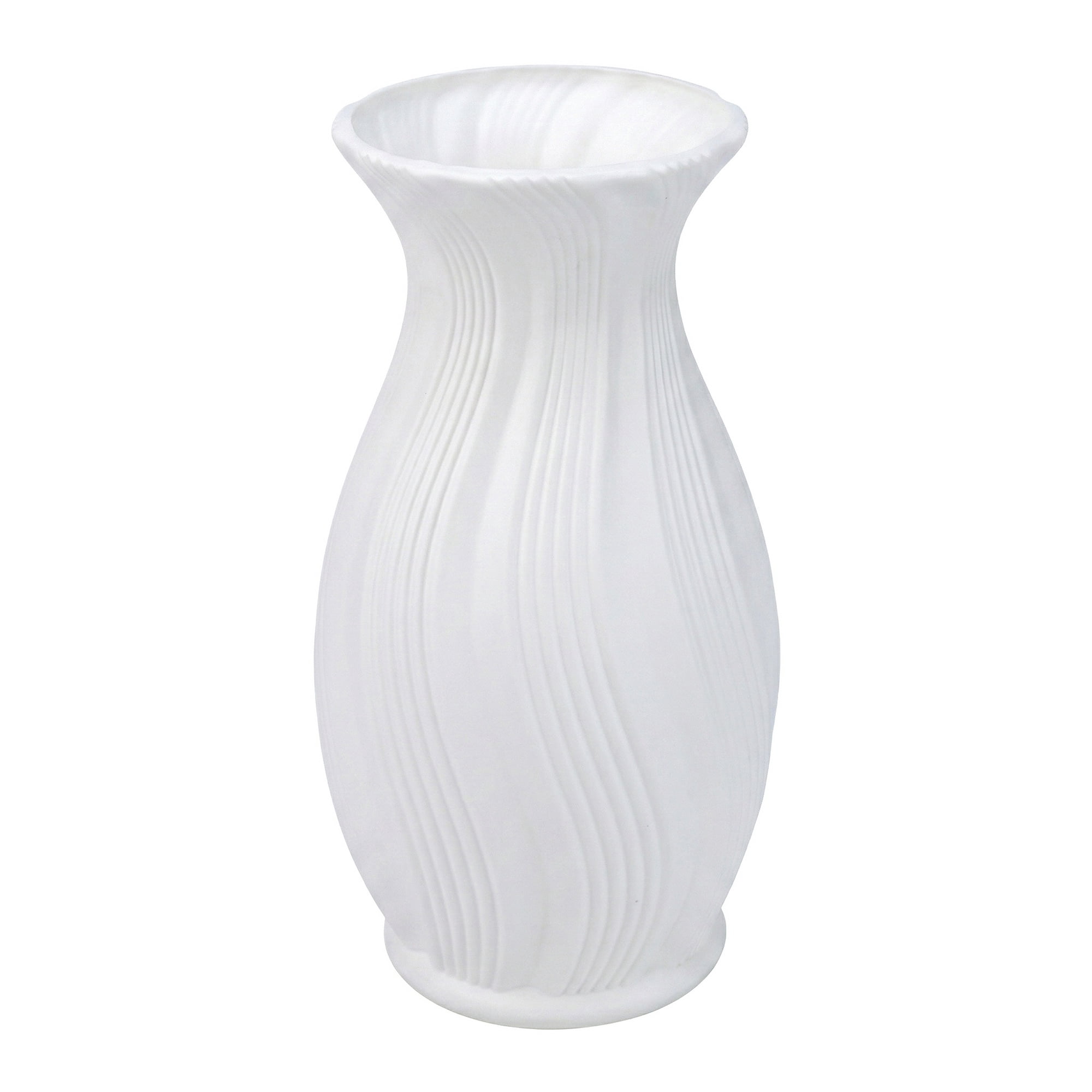 Unique Bargains Geometric Unbreakable Plastic Flower Vase White 4.7"L x 4.7"W x 8.9"H