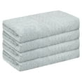 thumbnail image 1 of Unique Bargains Geometric Washcloths Set Cotton Bath Towels Low Lint Light Grey 4, 1 of 7