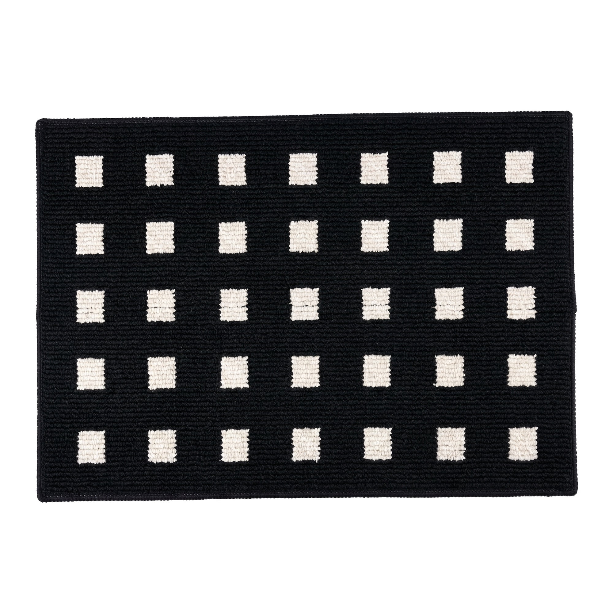 Unique Bargains Geometric Waterproof Non-Slip Entryway Rug Scraper Doormat Black 32" x 20"